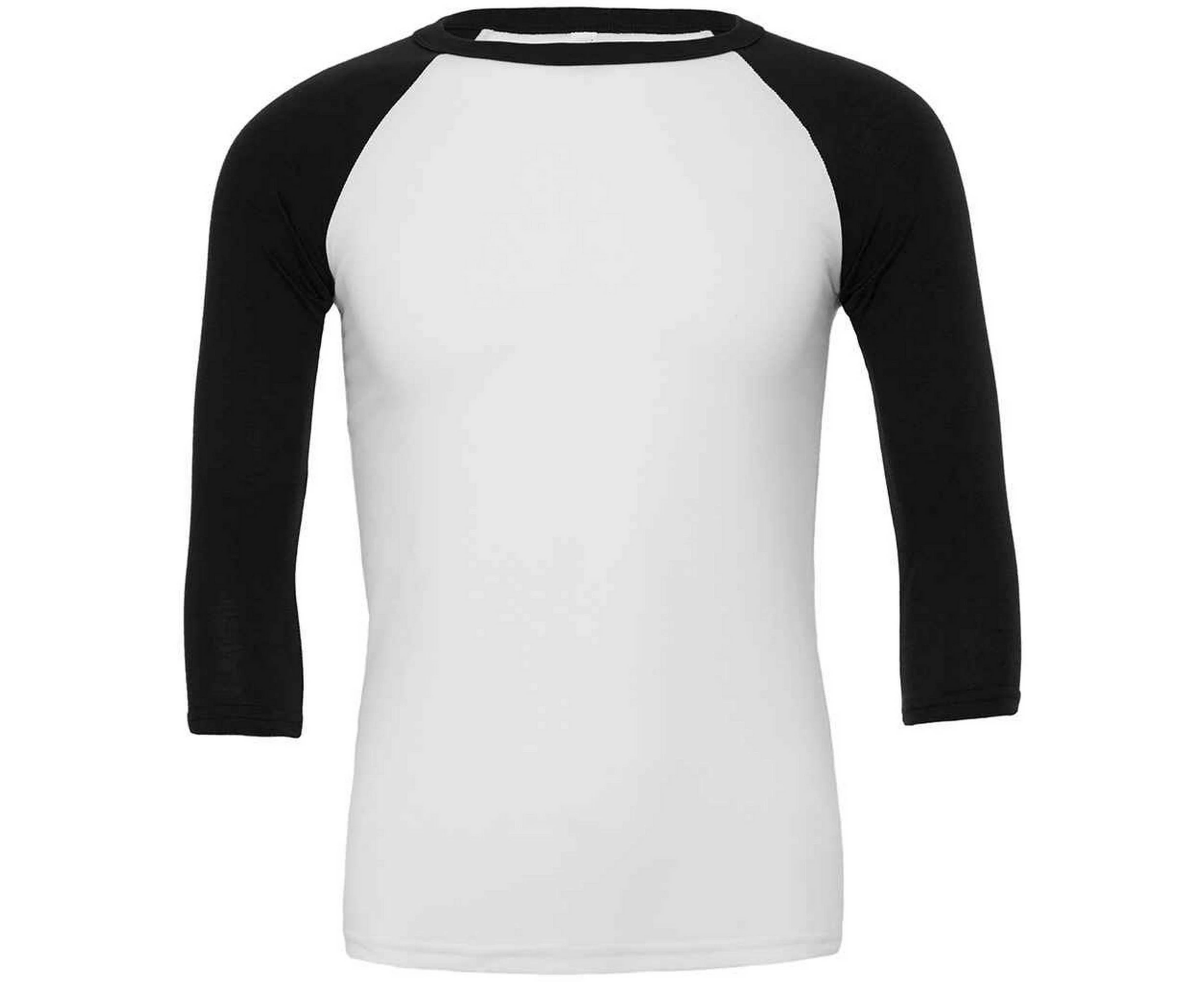 Canvas Unisex Adult 3/4 Sleeve Baseball T-Shirt (White/Black) - PC5817