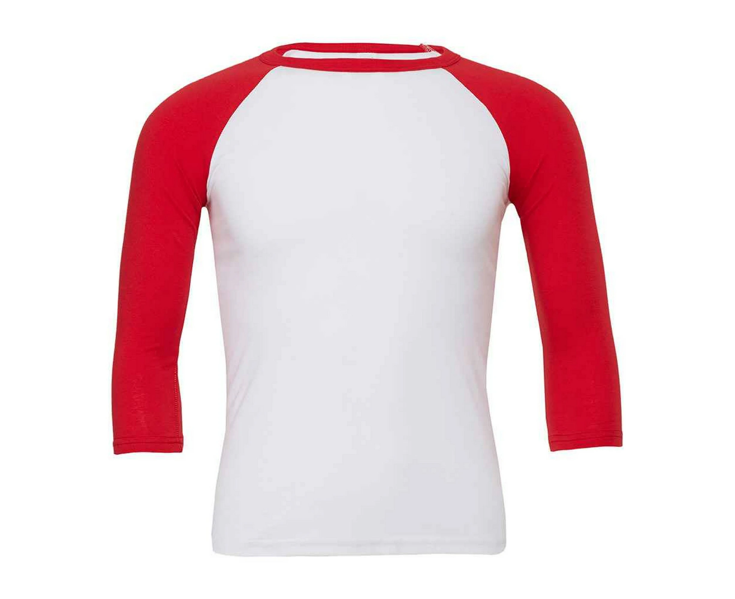 Canvas Unisex Adult 3/4 Sleeve Baseball T-Shirt (White/Red) - PC5817