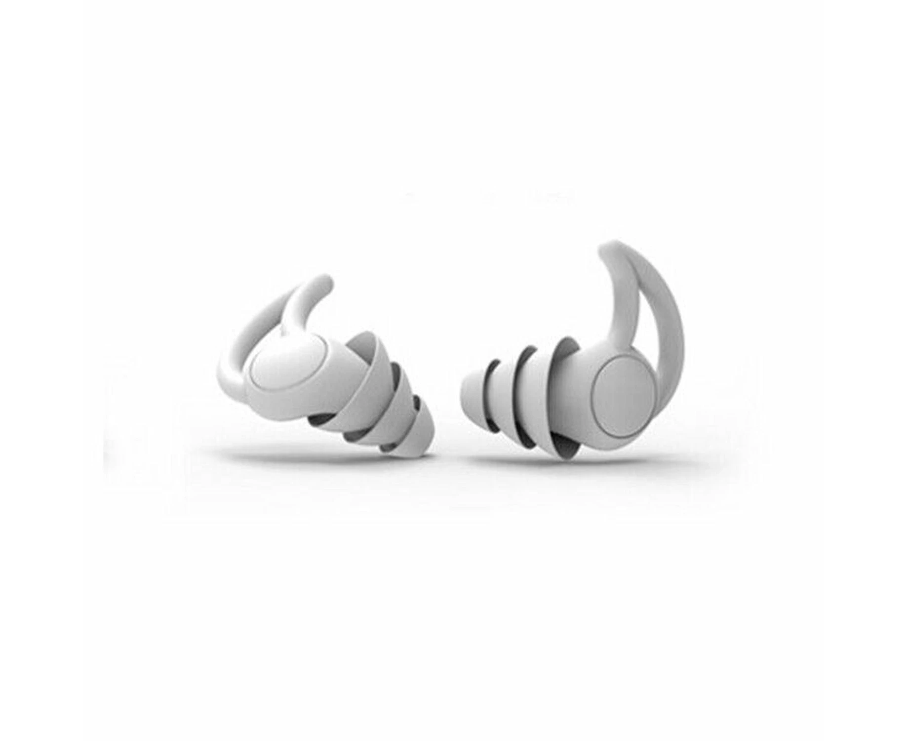 Ear Plugs Reusable Soft Silicone Three Layers Design Sleeping Snoring - Grey