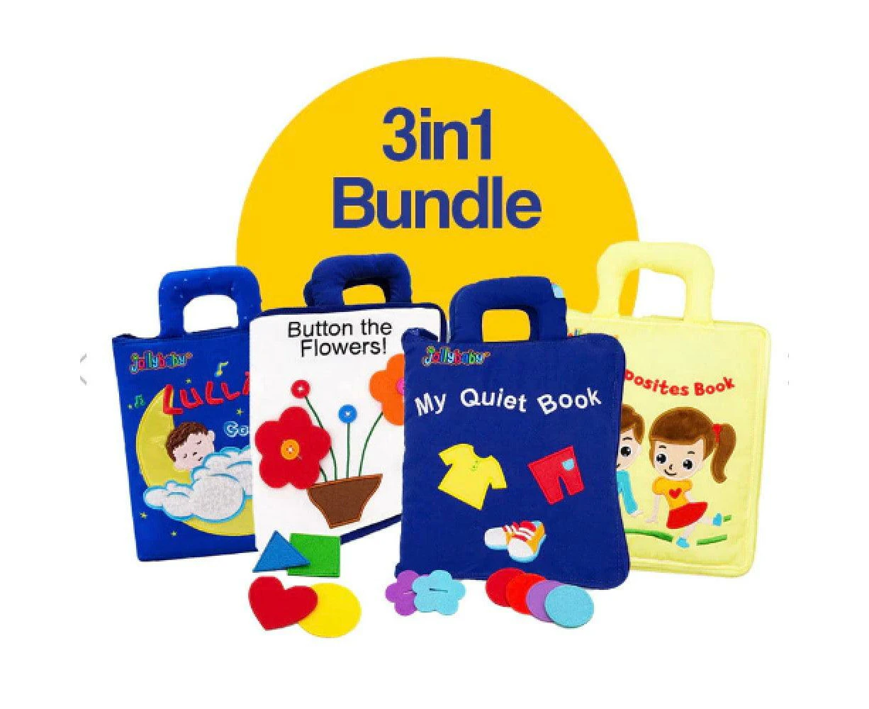 Jollybaby Quiet Books Set (3 Pcs Bundle)