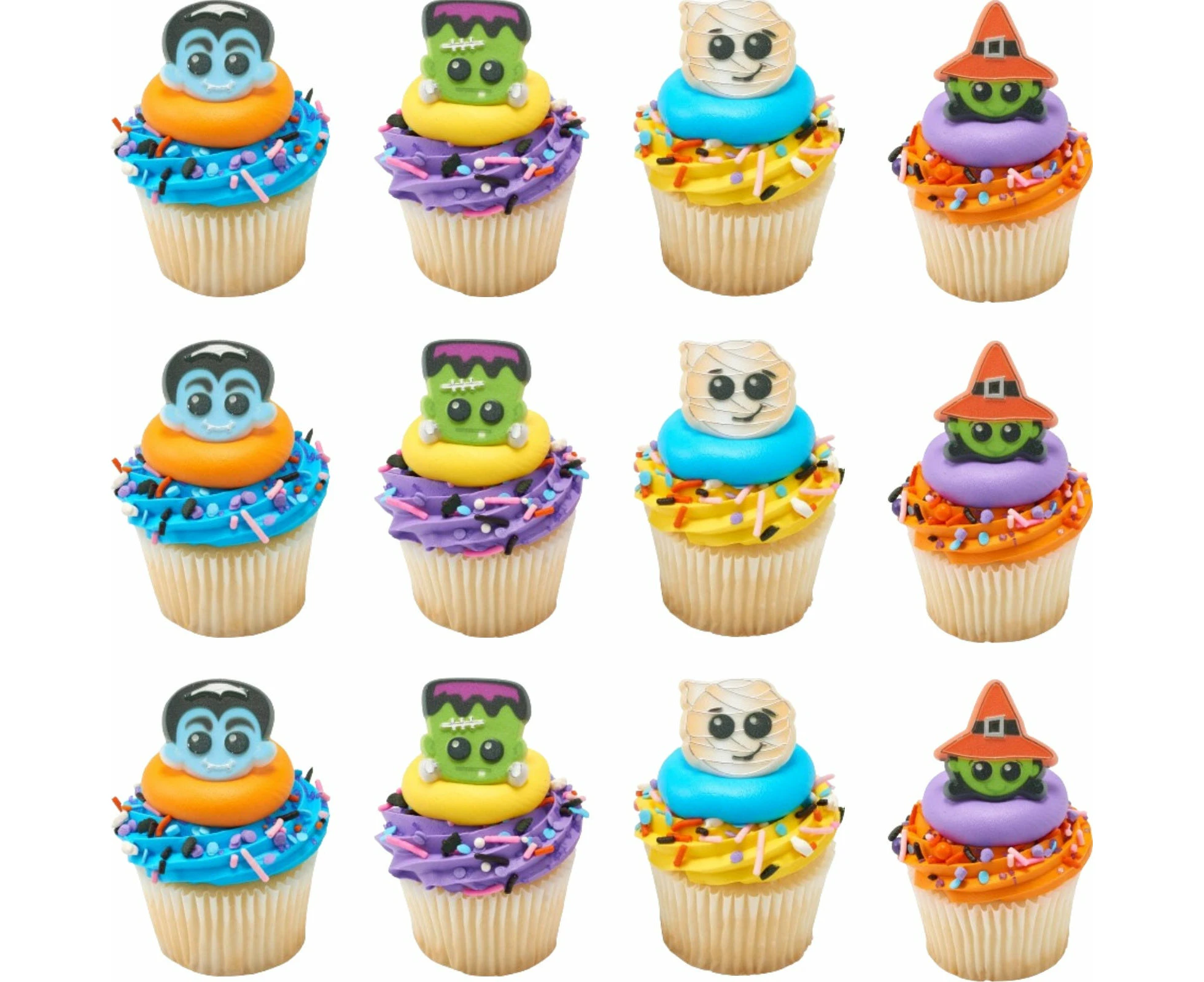 Halloween Character Cupcake Rings (Pack of 12)