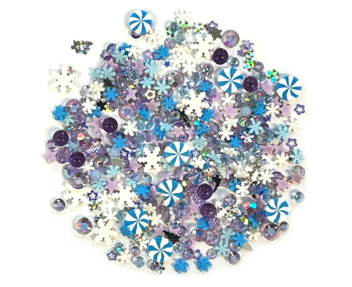 Buttons Galore Mix Upz Craft Embellishments 10g - Snow Swirl