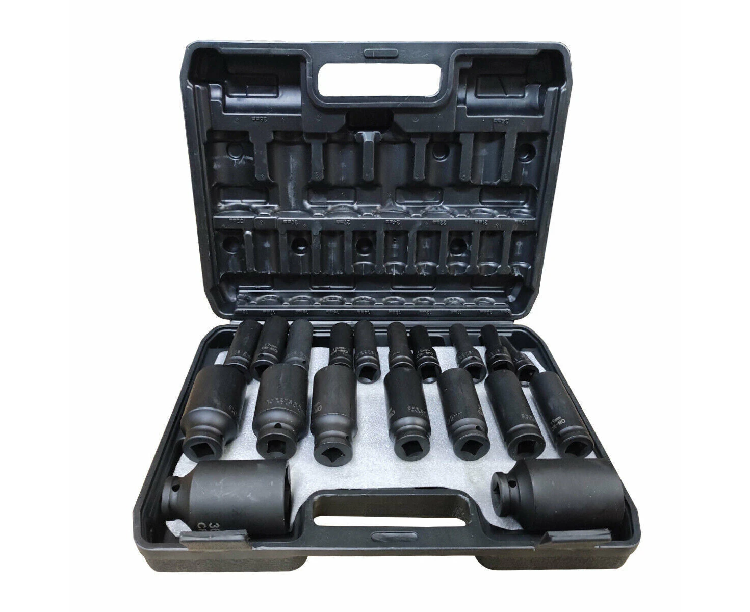 19Pcs 1/2''Drive Deep Impact Socket Tool Set Metric Garage Workshop Tools 8-36MM