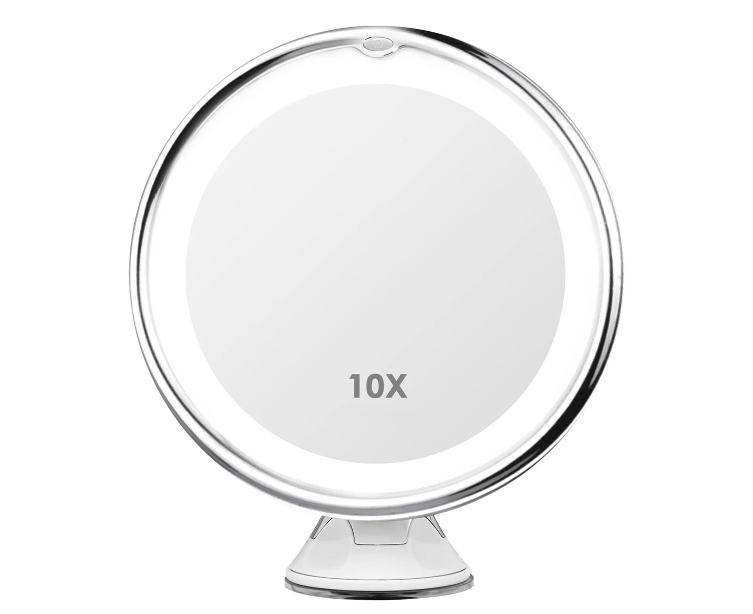 10X LED Magnifying Makeup Mirror, Strong Suction, 2 Brightness Levels, 360° Swivel, Portable for Home and Travel