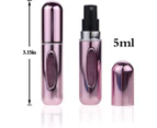 Portable mini refillable perfume atomizer bottle, refillable perfume sprayer, 4-piece set of 5 ml.