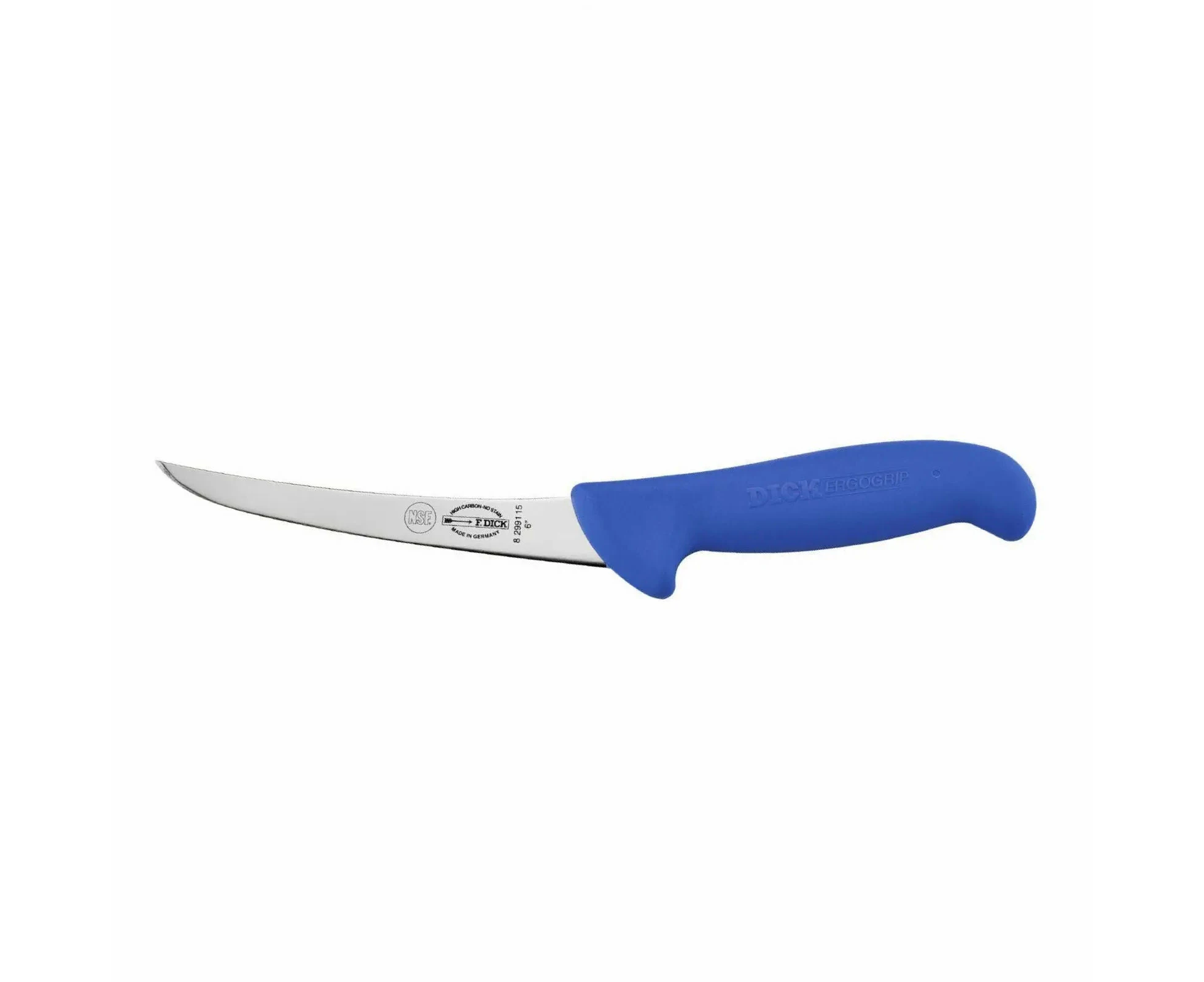 Set Of 3 F.dick Ergogrip 15cm 6" Butchers Curved Stiff Boning Knife Blue F Dick