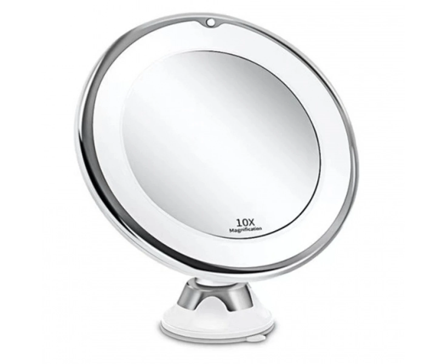 10X Magnifying Makeup Mirror with Lights, 3 Color Lighting, Bathroom Shower Mirror with Suction Cup, Intelligent Switch, 360 Degree Rotation, Portable