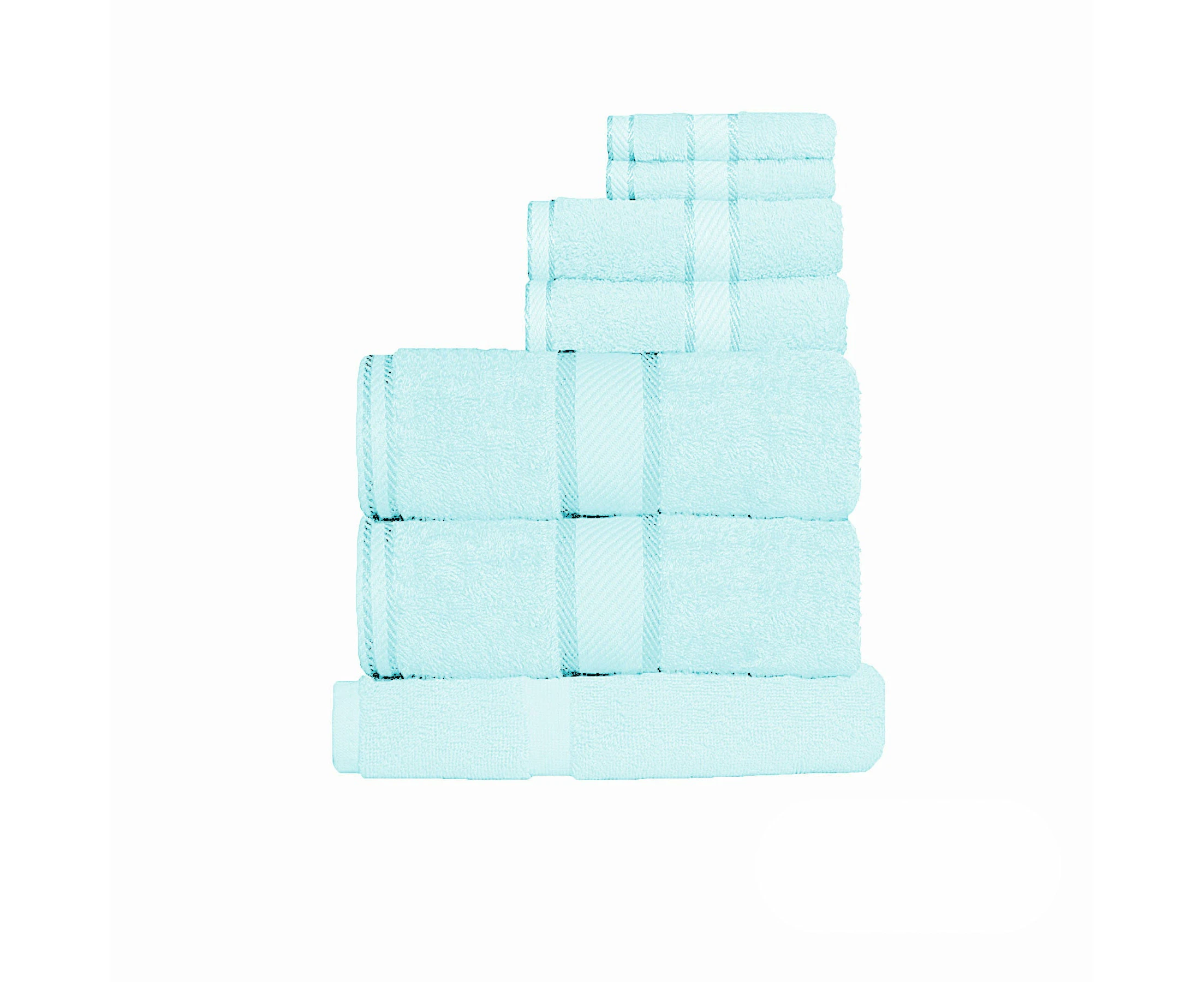 Kingtex 550gsm Cotton 7 Pce Towel Set Soft Aqua