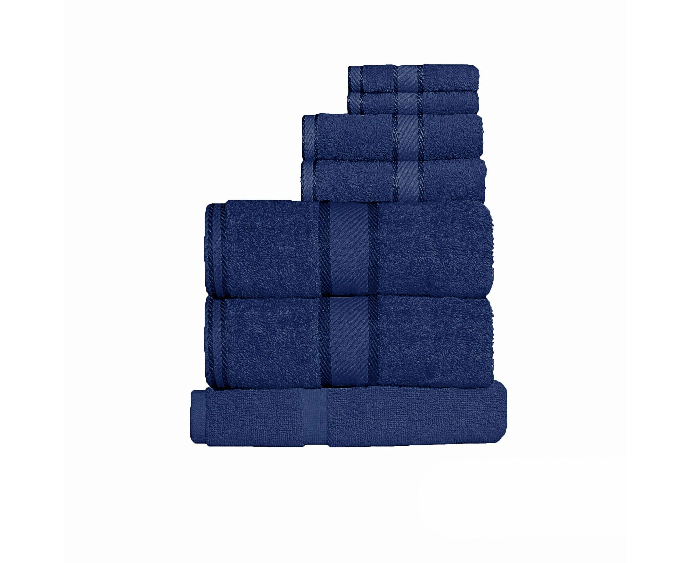 Kingtex 550gsm Cotton 7 Pce Towel Set Navy