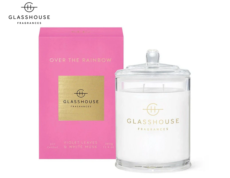 Glasshouse Over The Rainbow Violet Leaves & White Musk Triple Scented Candle 380g