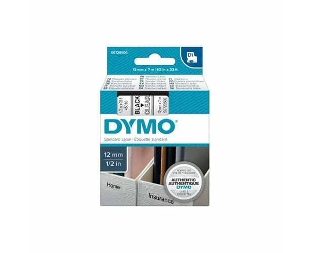 Dymo Blk on Clr 12mmx7m Tape - for use in Dymo Printer