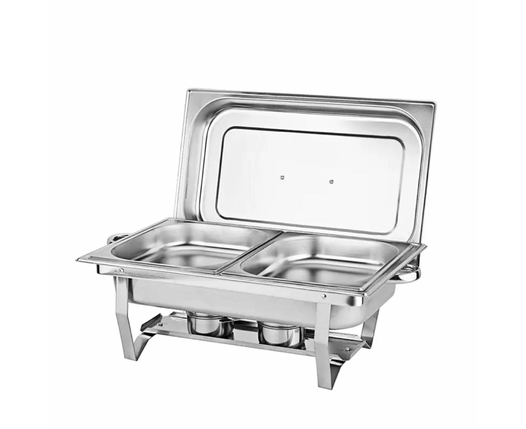 GOMINIMO 9L Chafing Dish Stainless Steel Food Buffet Warmer Pan (2x4.5L Dual Trays) GO-CDB-100-JZY