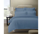 Royal Comfort 1200Tc Quilt Cover Set Damask Cotton Blend Luxury Sateen Bedding - King Blue Fog