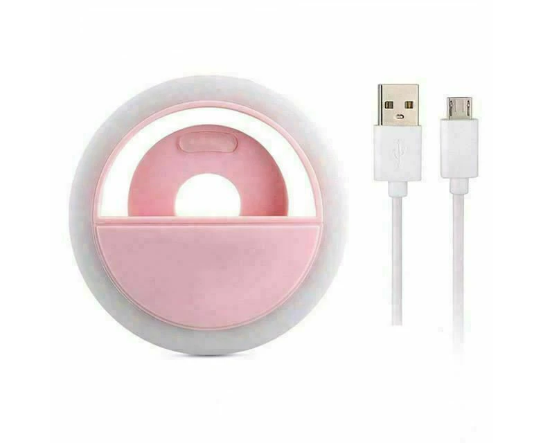 3 Modes Selfie LED Ring Fill Light Camera Photography for iPhone Android Phone - Pink