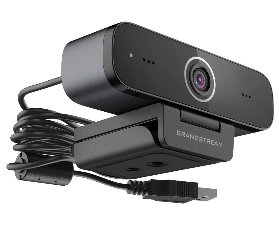 GRANDSTREAM GUV3100 Full HD USB Webcam, 2 Built in Microphones, 1080p at 30fps, 1.8m USB Cable, Teams, Zoom, 3CX, 1 Meter Voice Pickup