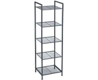 SONGMICS Bathroom Shelf 5-Tier Storage Rack with Adjustable Shelf Black BSC35BK