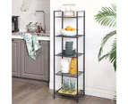 SONGMICS Bathroom Shelf 5-Tier Storage Rack with Adjustable Shelf Black BSC35BK