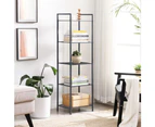 SONGMICS Bathroom Shelf 5-Tier Storage Rack with Adjustable Shelf Black BSC35BK