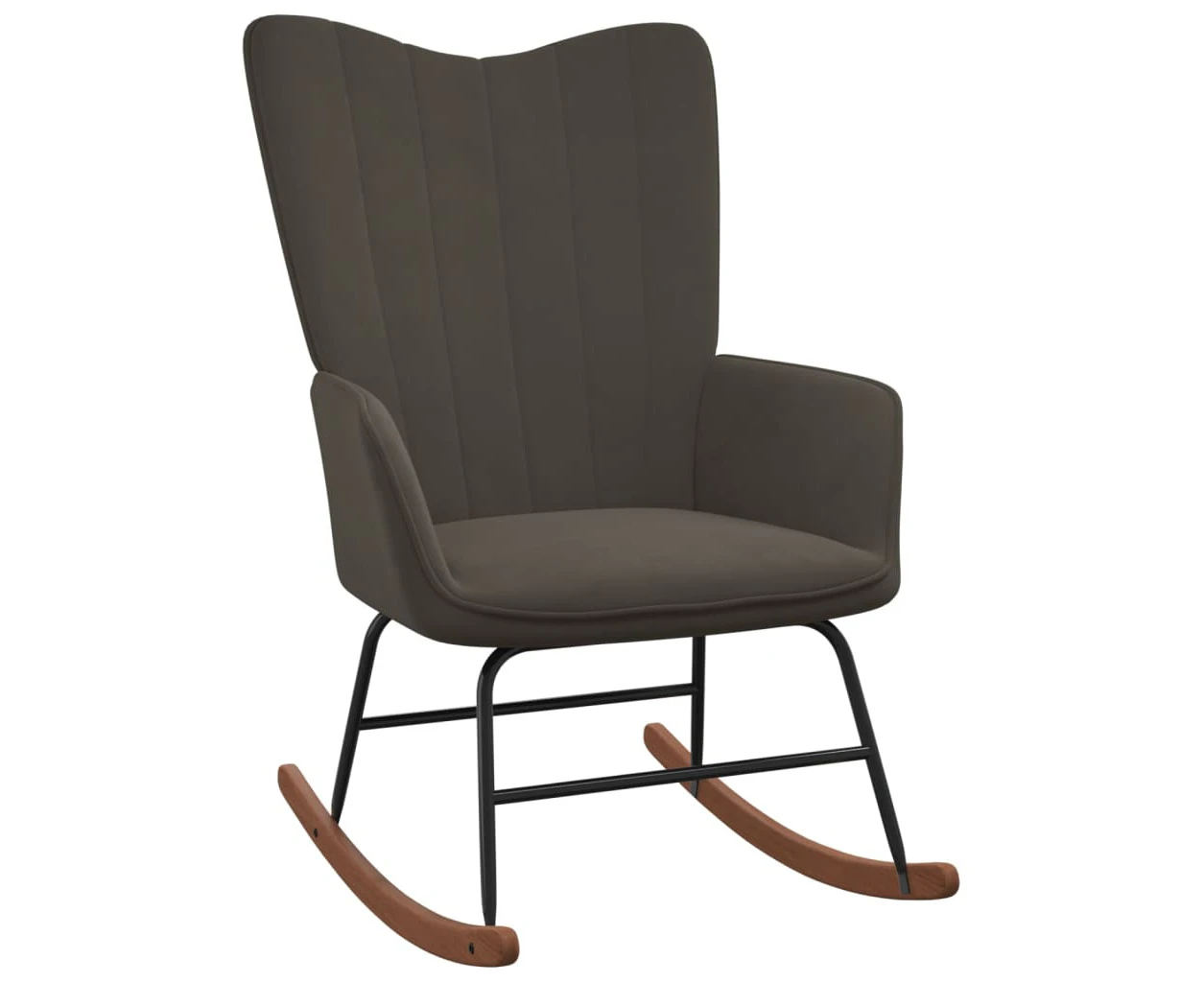 vidaXL Rocking Chair Dark Grey Velvet