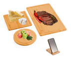 3 Pieces Bamboo Cutting Board with Juice Groove and Mobile Holder included for Home Kitchen