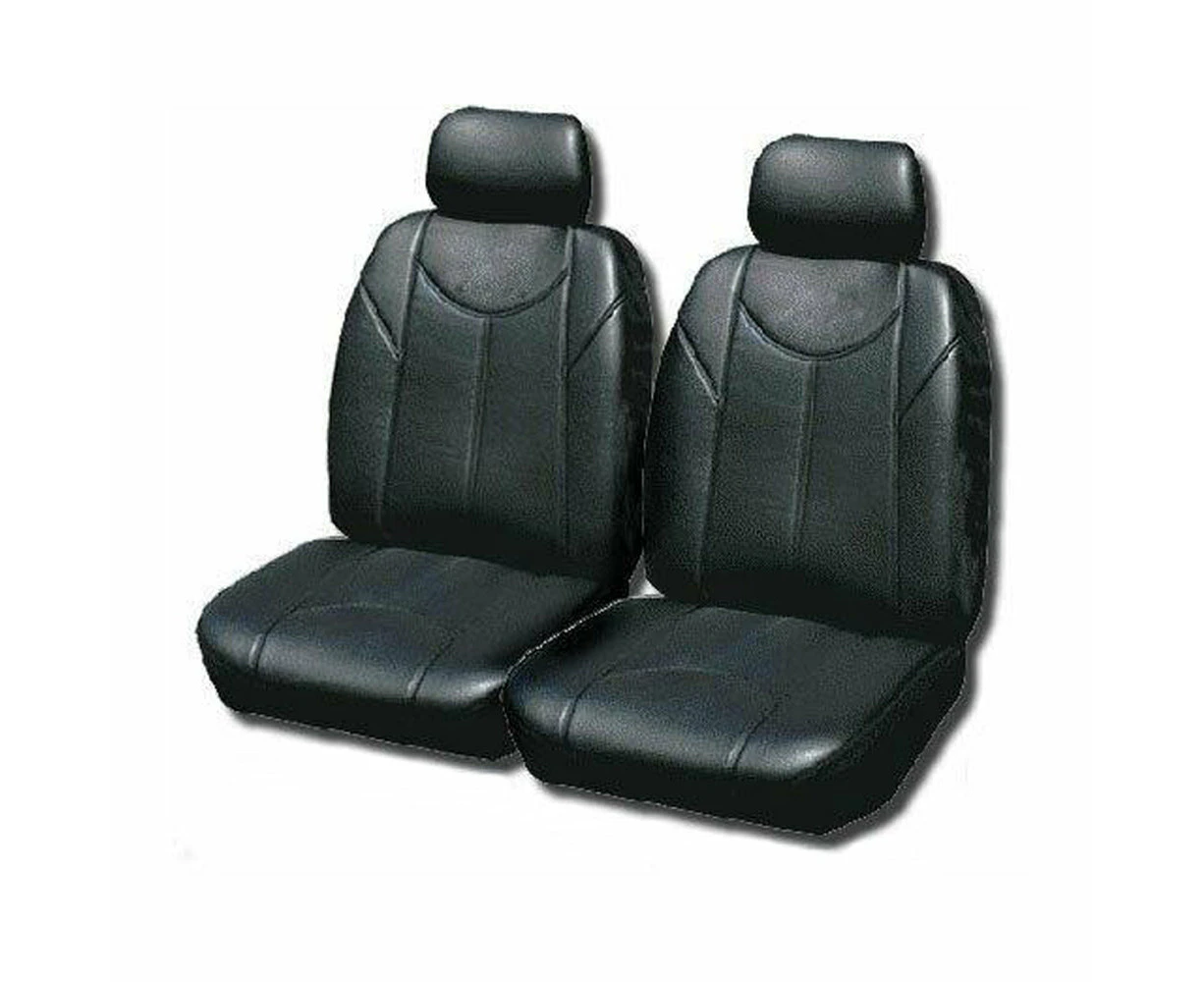 Leather Look Car Seat Covers For Mitsubishi Triton Dual Cab 2006-2020 | Grey