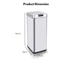 MIRAKLASS Sensor Bin 50L Narrow Silver Square MK-SB-110-JR