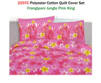 225TC Polyester Cotton Frangipani Jungle Pink Quilt Cover Set King