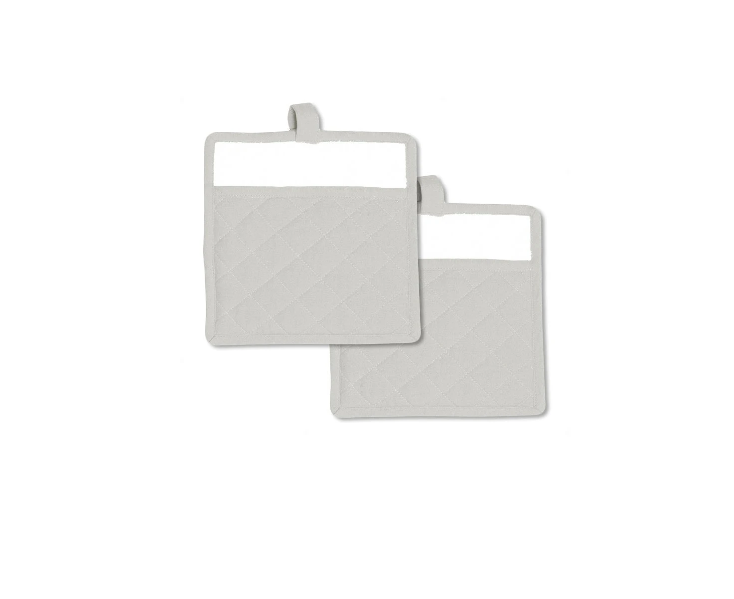 Rans Manhattan Silver Cotton Set of 2 Pot Holders