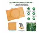 3 Pieces Bamboo Cutting Board with Juice Groove and Mobile Holder included for Home Kitchen