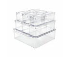 GOMINIMO 10 Pack Clear Stackable Fridge Organiser Bins with Lids (Transparent) GO-STO-103-ZG