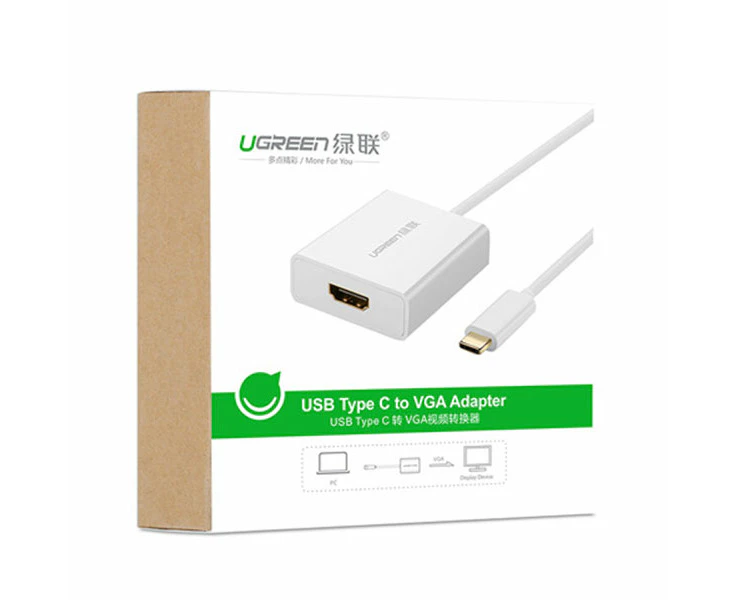 Ugreen USB-C to HDMI Adapter Interface 1.4 Version HDCP Compliant 20cm White