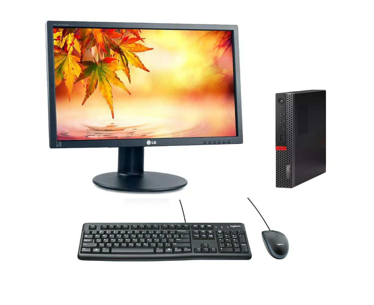 Lenovo ThinkCentre M710q Tiny Desktop PC i3-6100T 3.2GHz 8GB RAM 256GB SSD + 24" Monitor | Refurbished - Refurbished Grade A