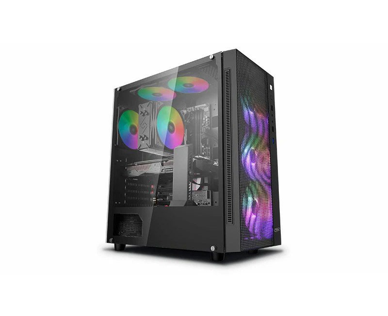 DEEPCOOL MATREXX 55 MESH ADD-RGB 4F Mesh Panel Tempered Glass Case, 4 Preinstalled ARGB Fans