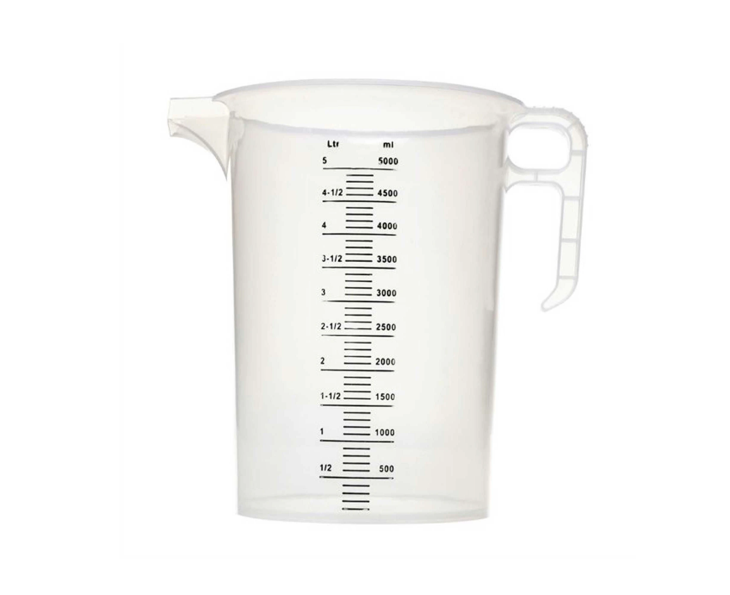 5L Measuring Jug Heavy Duty Clear Plastic Propylene Food Grade BPA 5 Pro-Jug