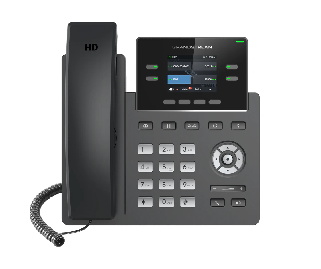 GRANDSTREAM GRP2612P 4 Line IP Phone, 2 SIP Accounts, 320x240 Colour Screen, HD Audio, Powerable Via POE