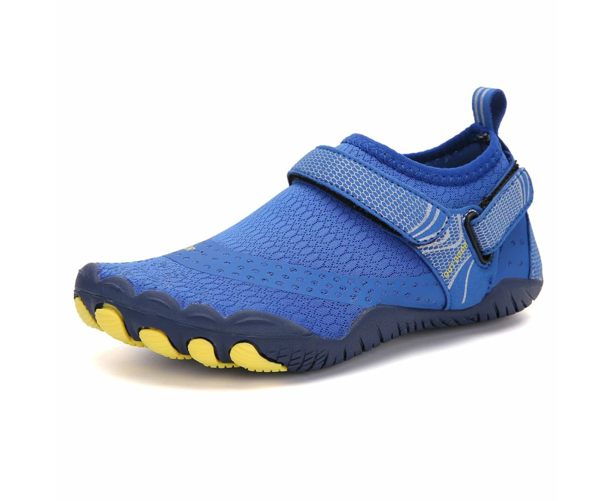 Kids Water Shoes Barefoot Quick Dry Aqua Sports Shoes Boys Girls - Klein Blue Size Bigkid US3 = EU34