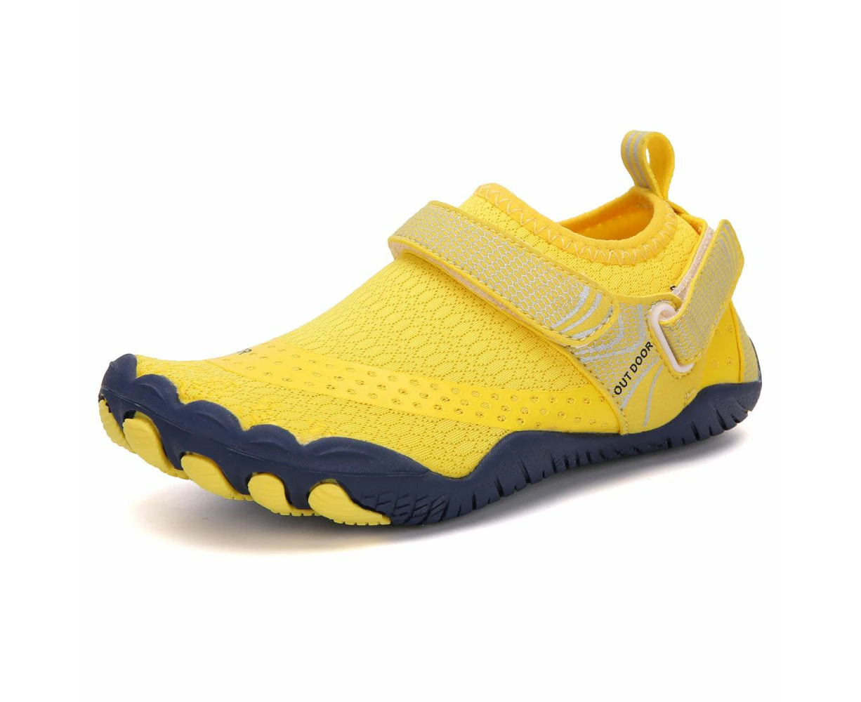 Kids Water Shoes Barefoot Quick Dry Aqua Sports Shoes Boys Girls - Yellow Size Bigkid US2=EU32