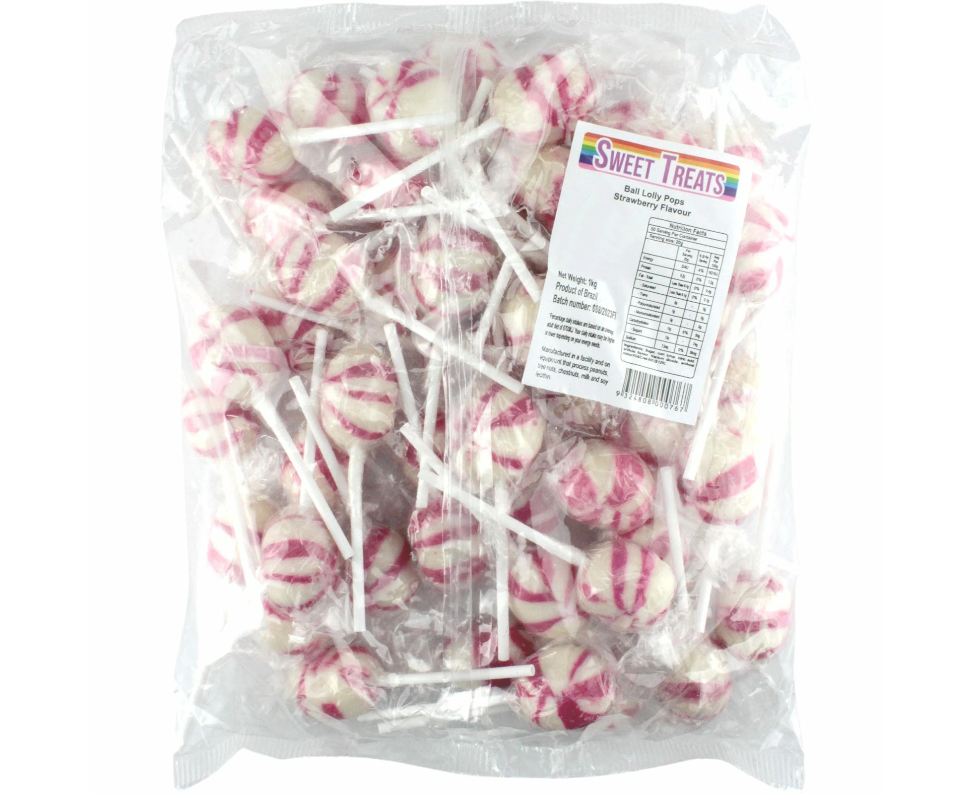 Pink Swirl Ball Lollipops (1kg)