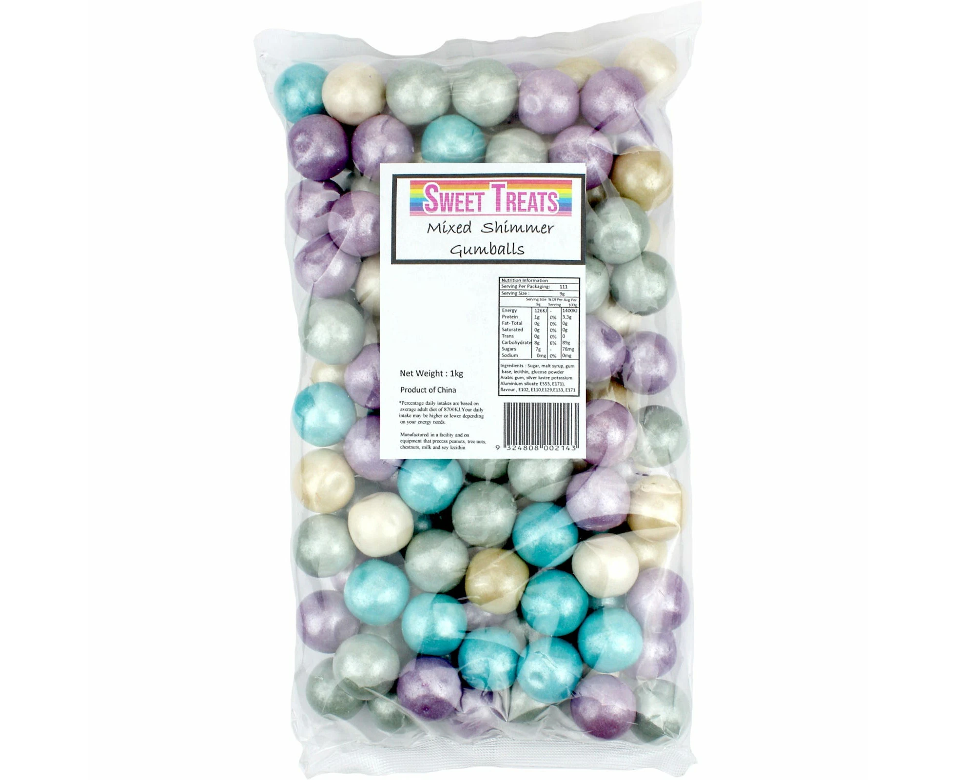 Mixed Pastel Shimmer Gumballs (1kg)