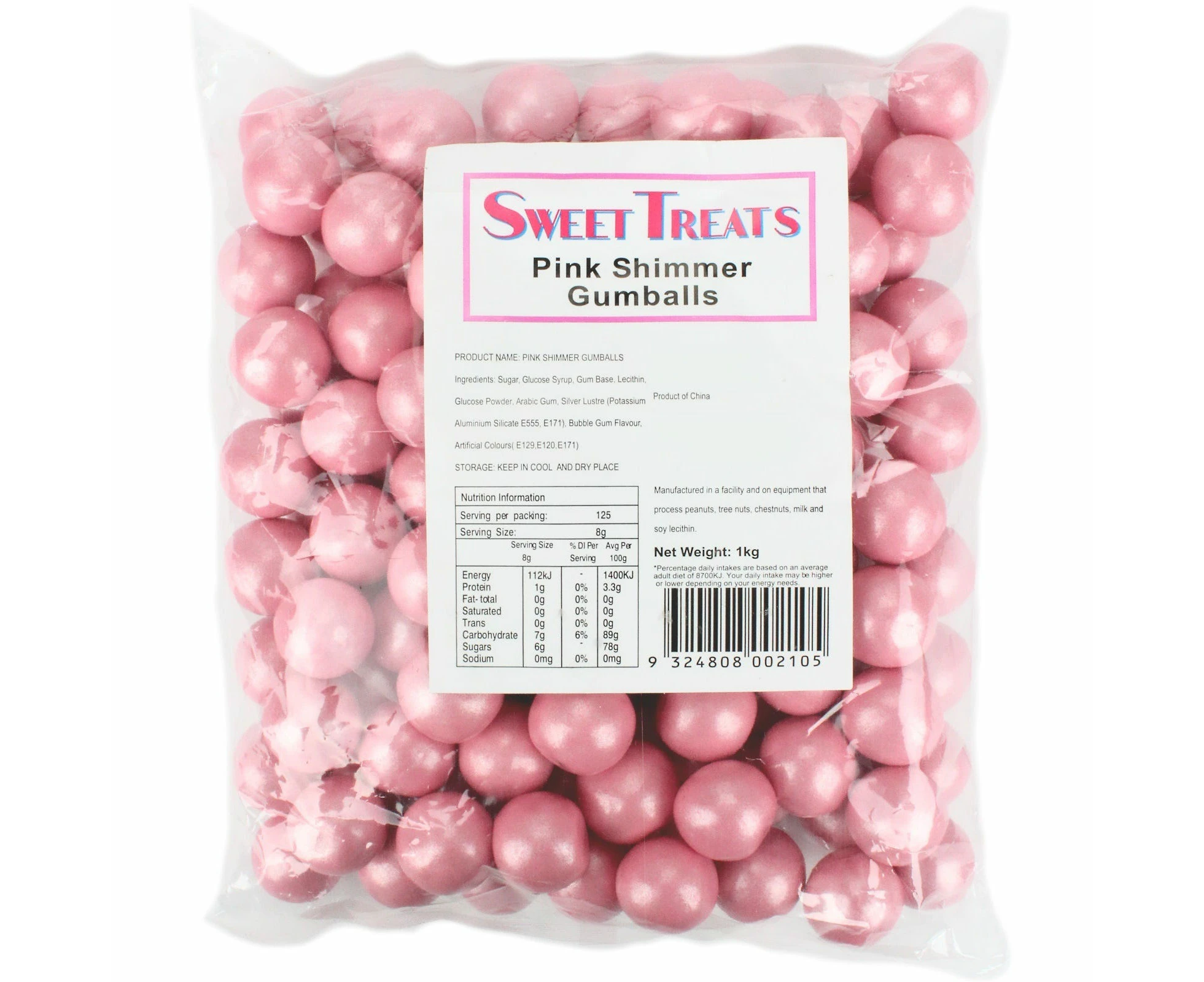 Pink Shimmer Gumballs (1kg)