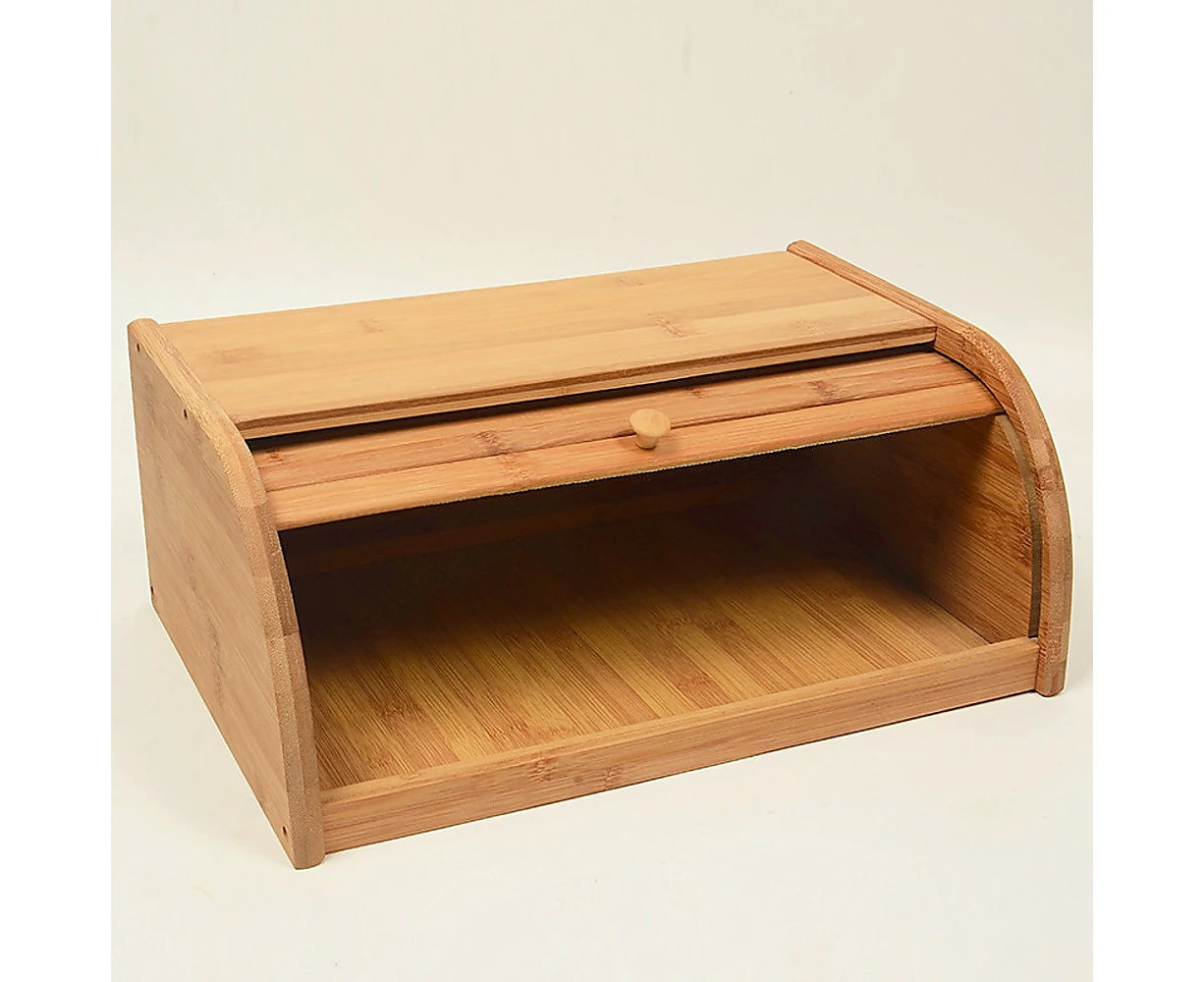 Bamboo Bread Bin Storage Box Kitchen Loaf Pastry Container