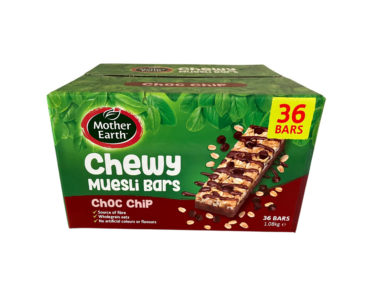 Mother Earth Chewy Muesli Bars Chocolate Chip 36 Bars 1.08kg