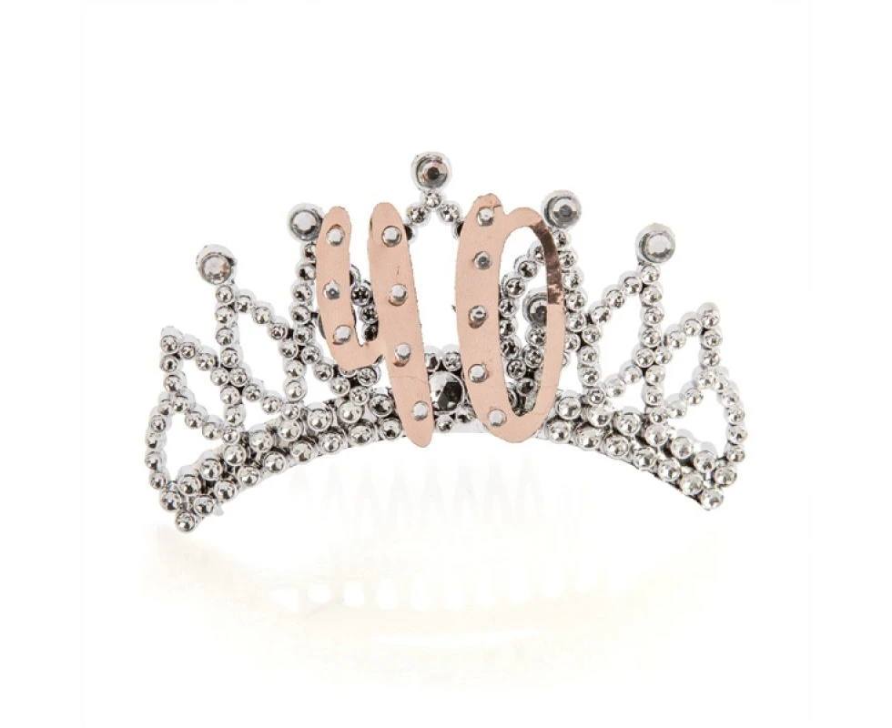 40th Rose Gold and Silver Tiara