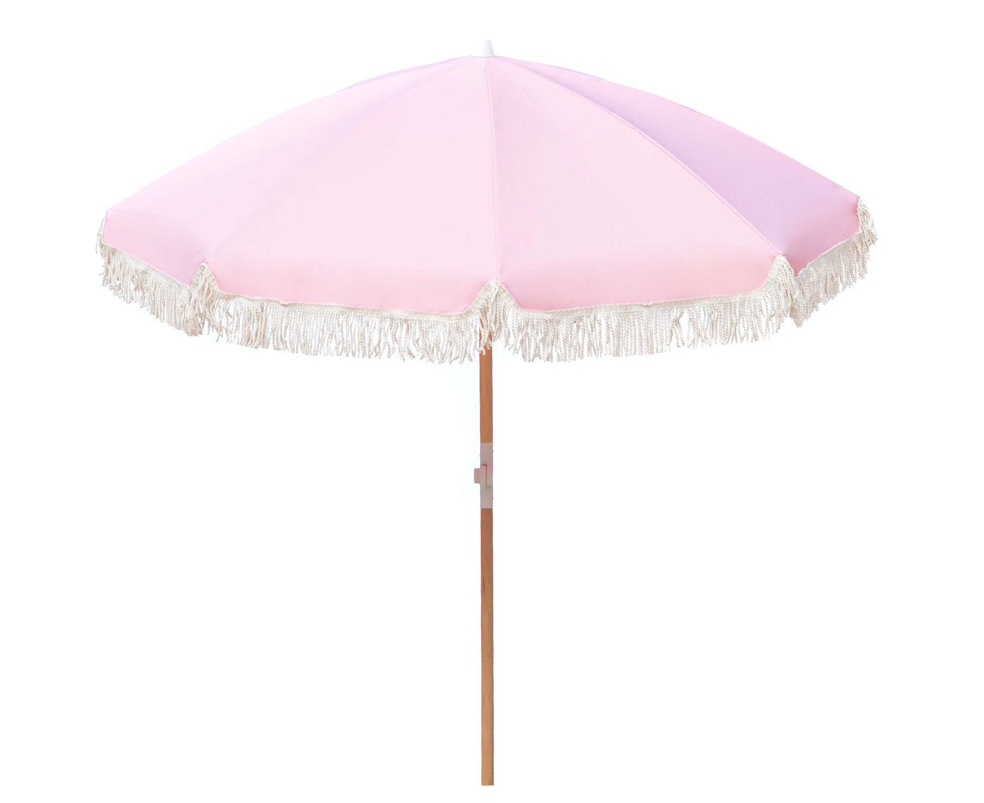 Havana Outdoors Beach Umbrella Portable 2 Metre Fringed Garden Sun Shade Shelter - Dusty Rose