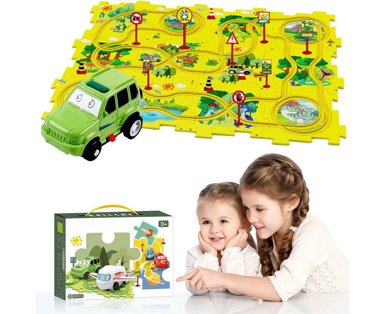 Toddler Puzzle Track Play Set DIY Electric Puzzles Racer Kids Car Tracks Montessori Toy Gift Educational Game