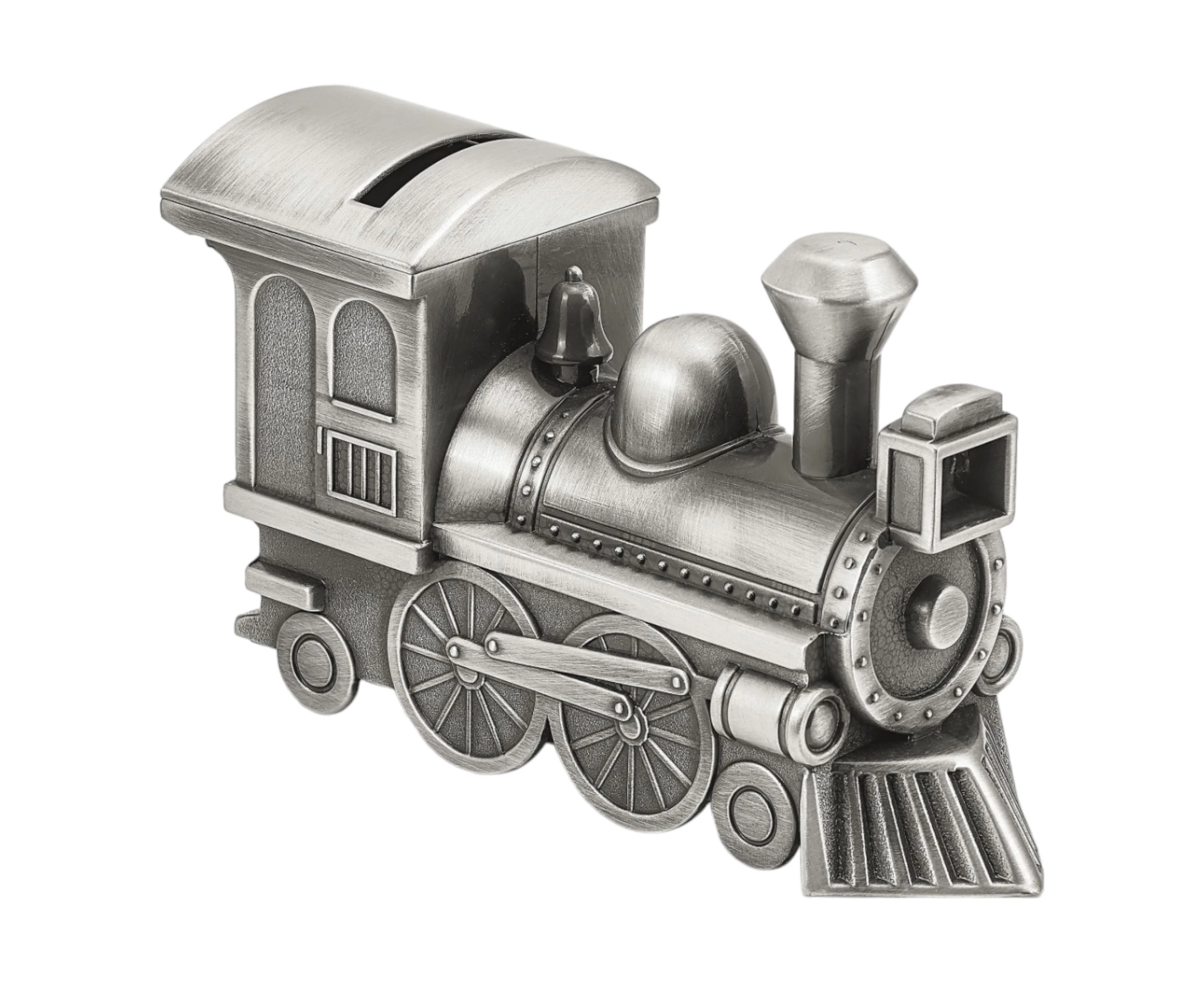 Silver Pewter Train Money Box