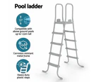 Bestway Pool Ladder Fits 132cm Above Ground Swimming Pools 4 Steps Removable Stairs