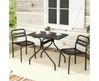 Gardeon 3PC Outdoor Bistro Set Patio Furniture Steel Table and Chairs Black