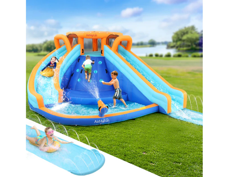 AirMyFun Kids Inflatable Pool Water Double Slide Park Jumping Castle 465X390CM