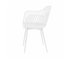 Gardeon 4PC Outdoor Dining Chairs PP Lounge Chair Patio Furniture Garden White